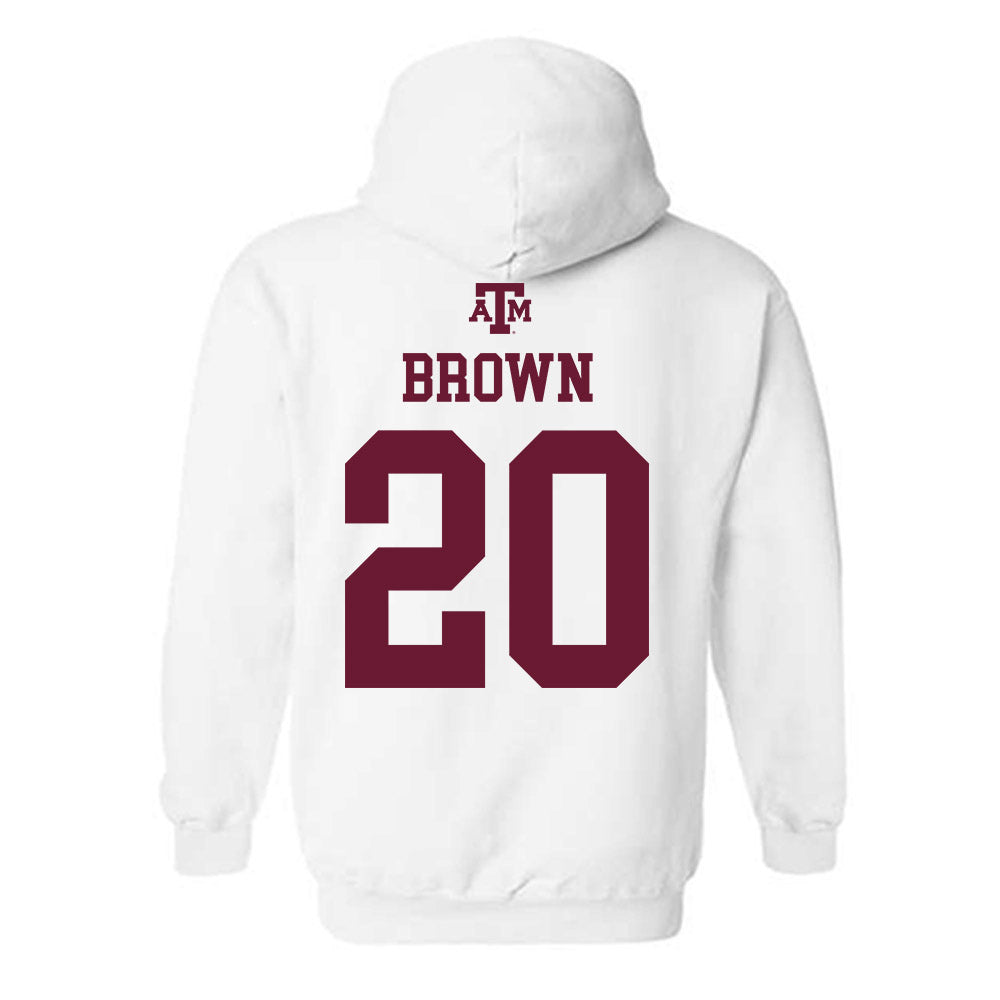 Texas A&M - NCAA Football : Michael Brown - White Out 2026 Hooded Sweatshirt-1