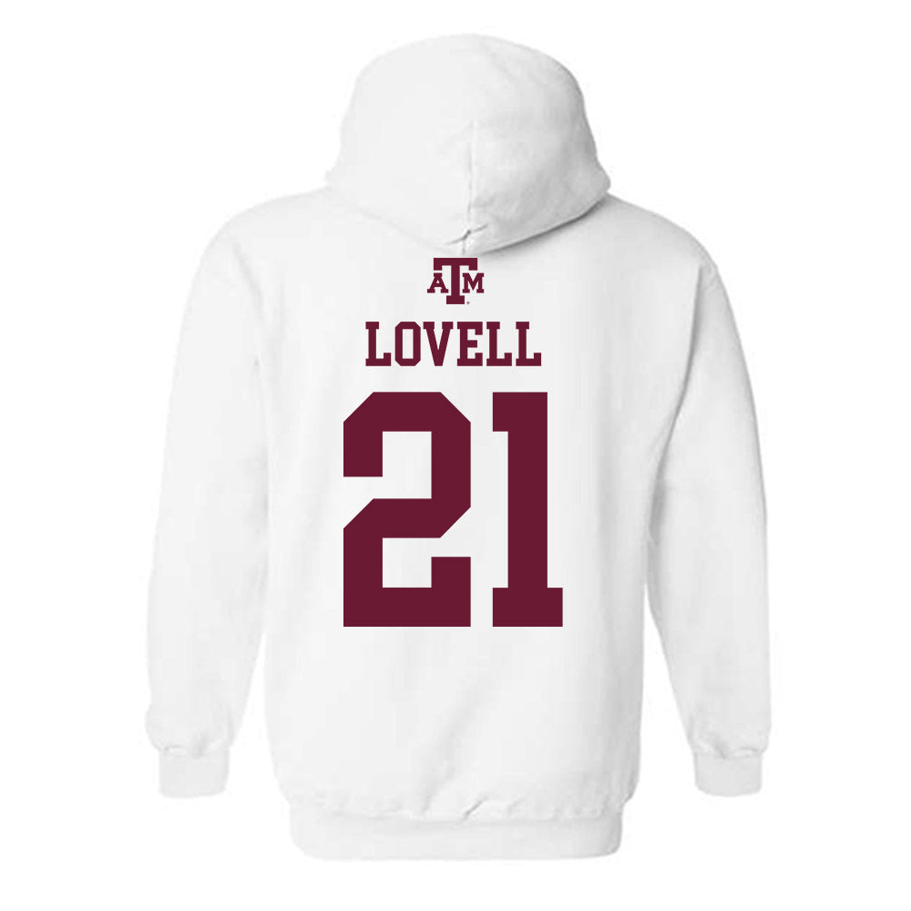 Texas A&M - NCAA Softball : Scout Lovell - White Out 2026 Hooded Sweatshirt-1