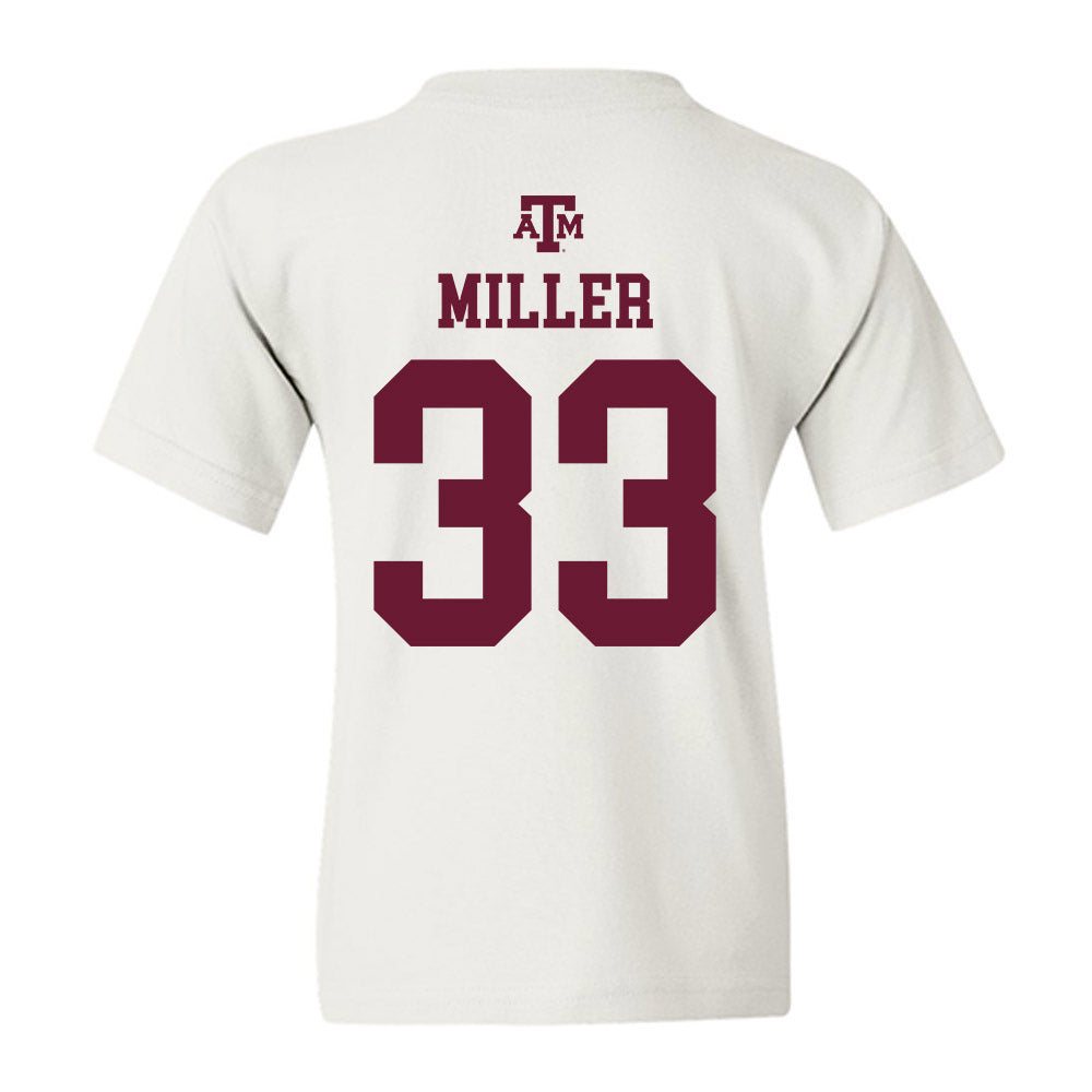Texas A&M - NCAA Football : Storm Miller - White Out 2026 Youth T-Shirt-1