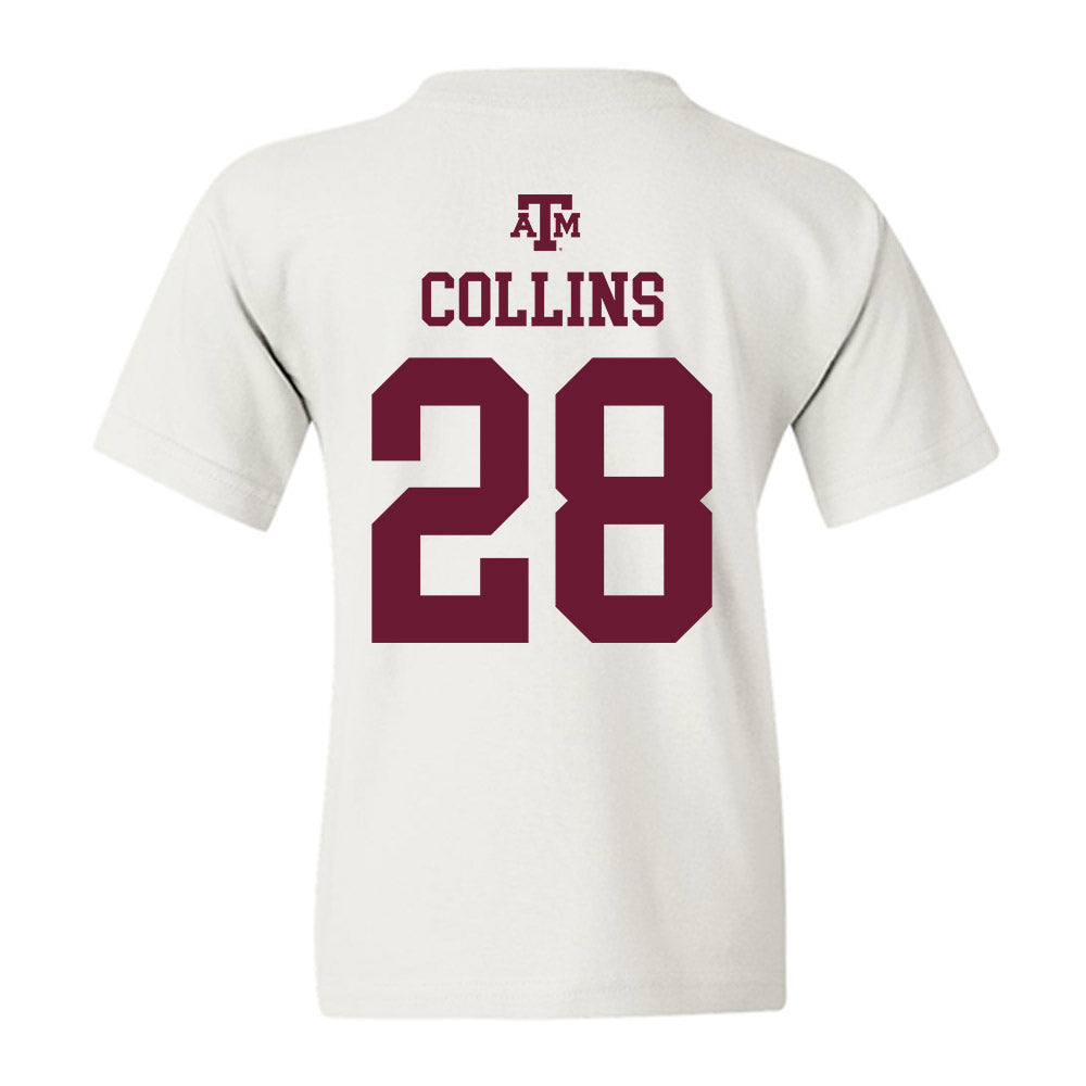 Texas A&M - NCAA Football : Chance Collins - White Out 2026 Youth T-Shirt-1