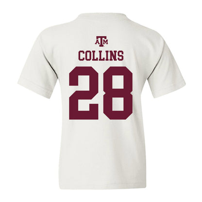 Texas A&M - NCAA Football : Chance Collins - White Out 2026 Youth T-Shirt-1