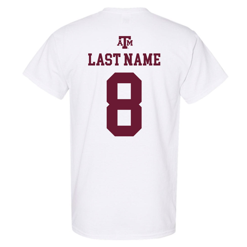 Texas A&M - NCAA Baseball : Christopher Hacopian - White Out 2026 T-Shirt-1