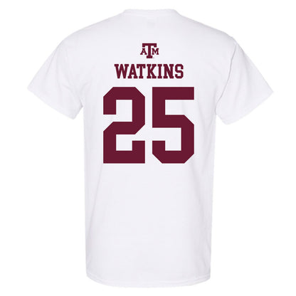 Texas A&M - NCAA Football : Tamarion Watkins - White Out 2026 T-Shirt-1