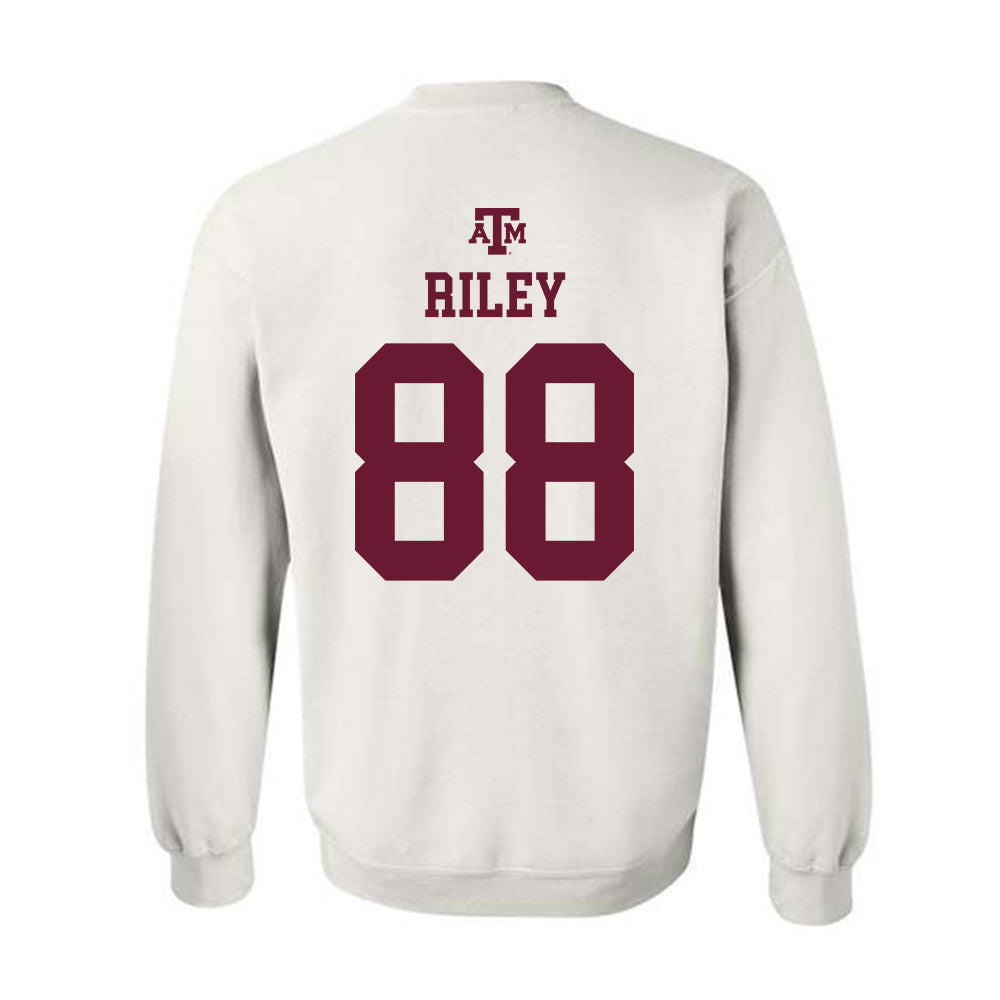 Texas A&M - NCAA Football : Micah Riley - White Out 2026 Crewneck Sweatshirt-1