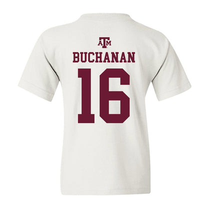 Texas A&M - NCAA Women's Soccer : Trinity Buchanan - White Out 2026 Youth T-Shirt-1