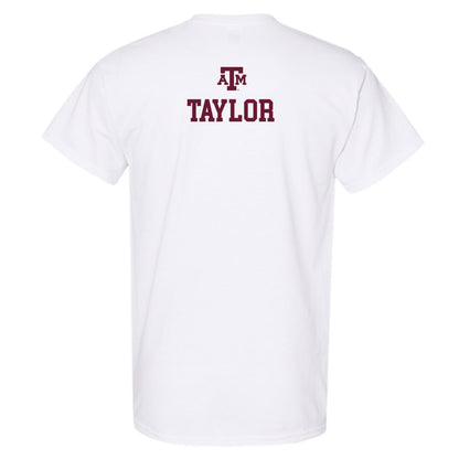 Texas A&M - NCAA Men's Track & Field : Devonte Taylor - White Out 2026 T-Shirt-1