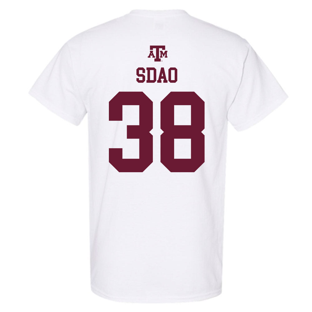 Texas A&M - NCAA Baseball : Shane Sdao - White Out 2026 T-Shirt-1