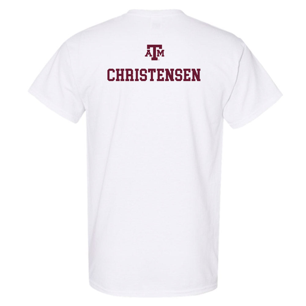 Texas A&M - NCAA Equestrian : Cara Christensen - White Out 2026 T-Shirt-1