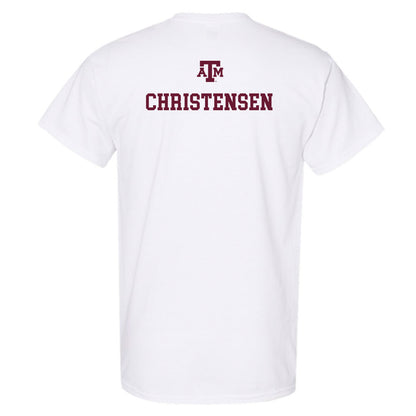Texas A&M - NCAA Equestrian : Cara Christensen - White Out 2026 T-Shirt-1