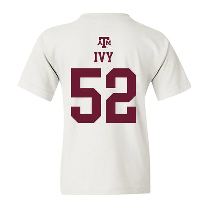 Texas A&M - NCAA Football : Blake Ivy - White Out 2026 Youth T-Shirt-1