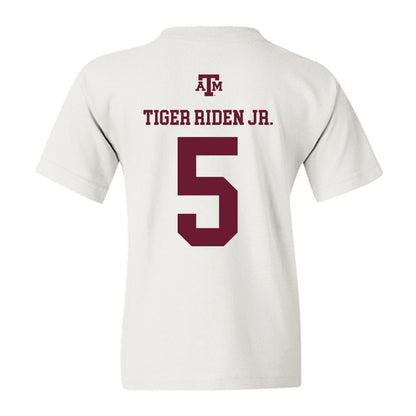 Texas A&M - NCAA Football : Deondrae Tiger Riden Jr. - White Out 2026 Youth T-Shirt-1