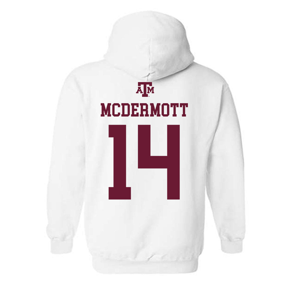 Texas A&M - NCAA Men's Basketball : Chris Mcdermott - White Out 2026 Hooded Sweatshirt-1