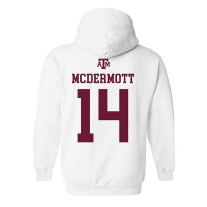 Texas A&M - NCAA Men's Basketball : Chris Mcdermott - White Out 2026 Hooded Sweatshirt-1