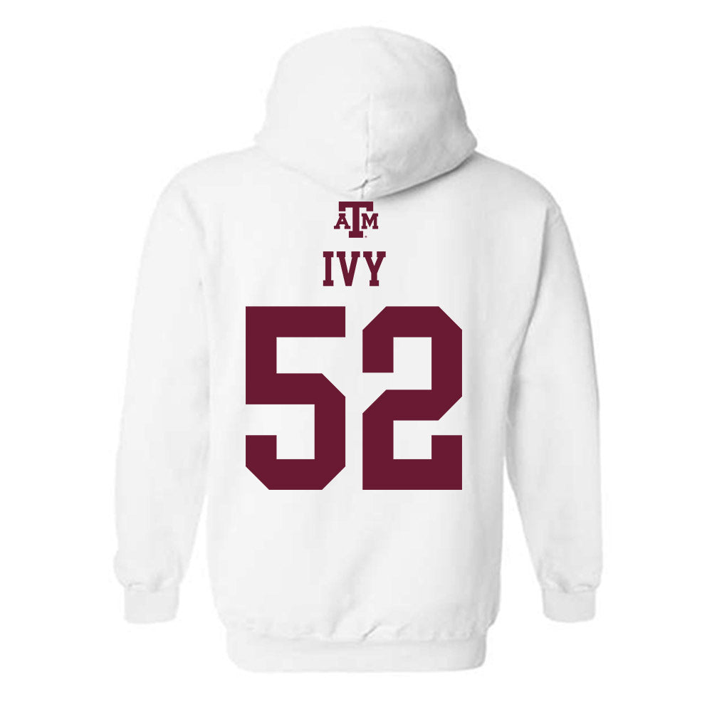 Texas A&M - NCAA Football : Blake Ivy - White Out 2026 Hooded Sweatshirt-1