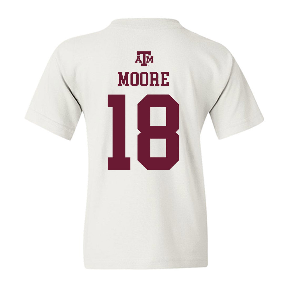 Texas A&M - NCAA Softball : Aubrey Moore - White Out 2026 Youth T-Shirt-1