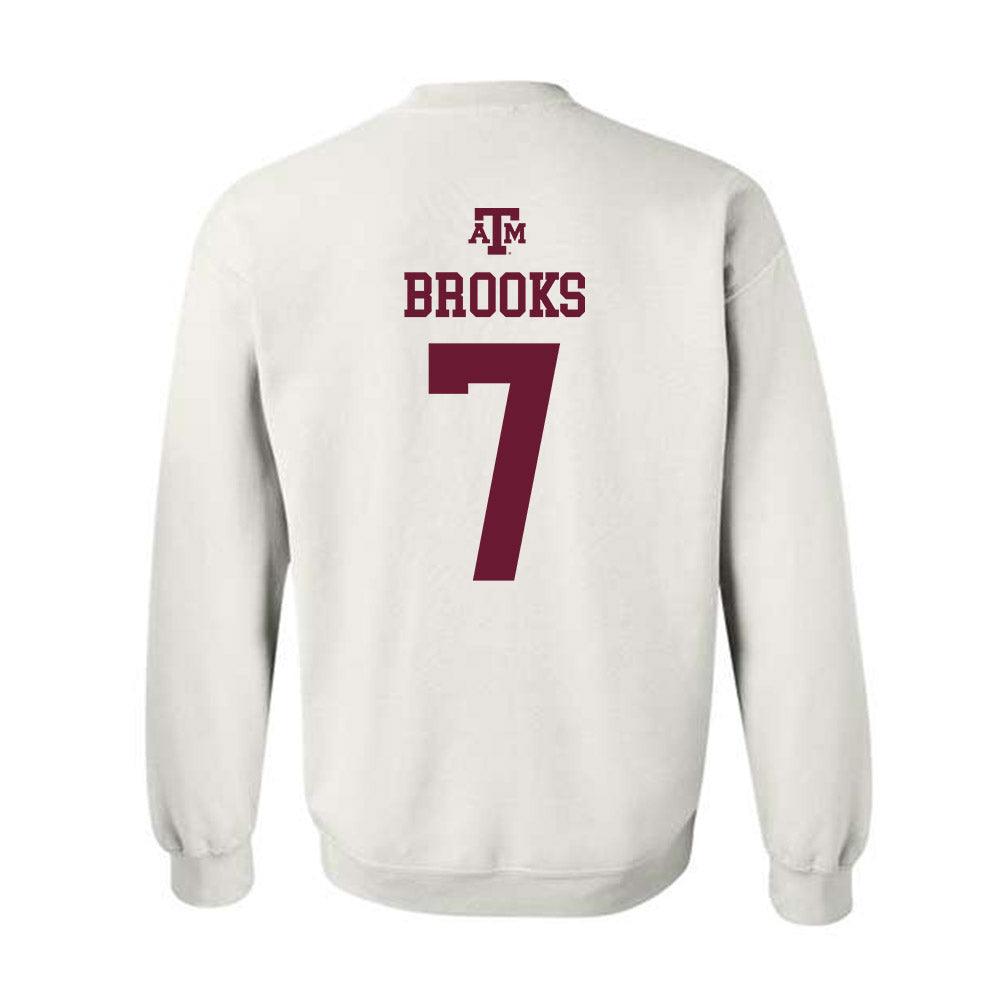 Texas A&M - NCAA Football : Dalton Brooks - White Out 2026 Crewneck Sweatshirt-1