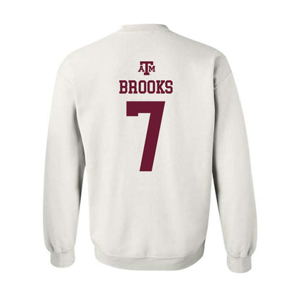 Texas A&M - NCAA Football : Dalton Brooks - White Out 2026 Crewneck Sweatshirt-1