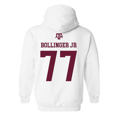 Texas A&M - NCAA Baseball : Michael Bollinger Jr - White Out 2026 Hooded Sweatshirt-1