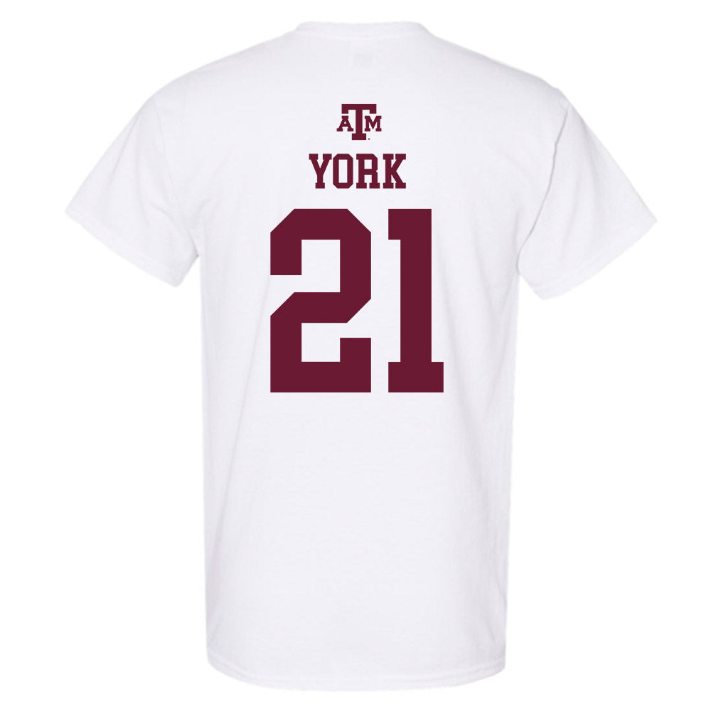 Texas A&M - NCAA Football : Taurean York - White Out 2026 T-Shirt-1