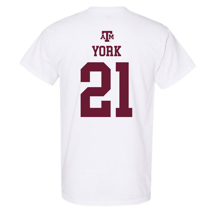 Texas A&M - NCAA Football : Taurean York - White Out 2026 T-Shirt-1
