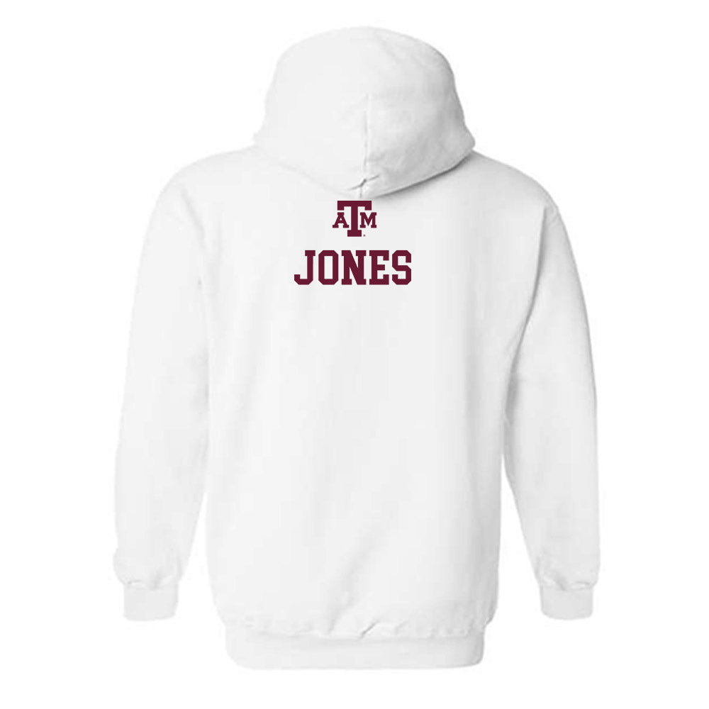 Texas A&M - NCAA Men's Track & Field : Keanu Jones - White Out 2026 Hooded Sweatshirt-1