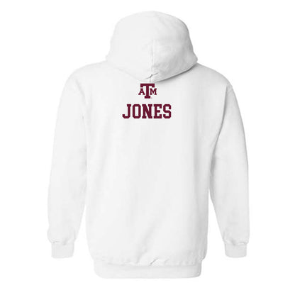Texas A&M - NCAA Men's Track & Field : Keanu Jones - White Out 2026 Hooded Sweatshirt-1
