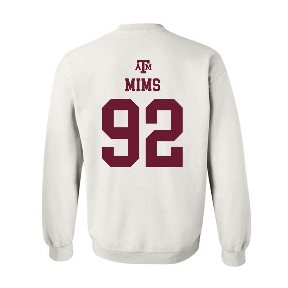 Texas A&M - NCAA Football : CJ Mims - White Out 2026 Crewneck Sweatshirt-1