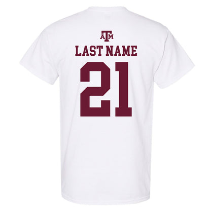 Texas A&M - NCAA Baseball : Weston Moss - White Out 2026 T-Shirt-1