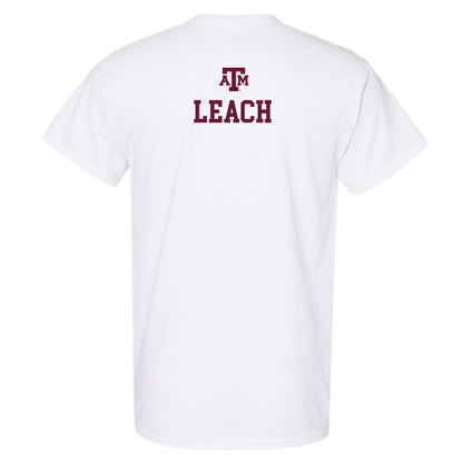 Texas A&M - NCAA Men's Swimming & Diving : Mason Leach - White Out 2026 T-Shirt-1
