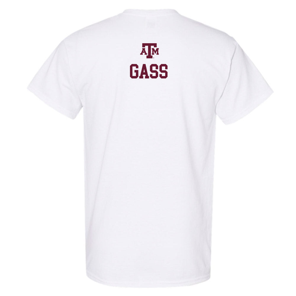Texas A&M - NCAA Women's Swimming & Diving : Claire Gass - White Out 2026 T-Shirt-1