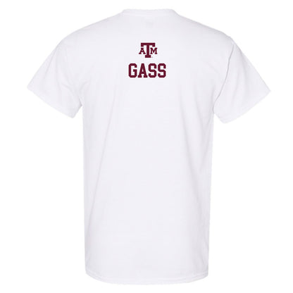Texas A&M - NCAA Women's Swimming & Diving : Claire Gass - White Out 2026 T-Shirt-1