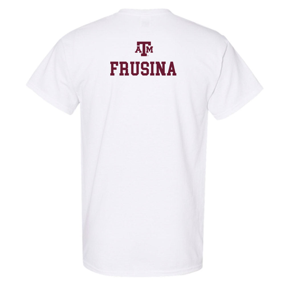 Texas A&M - NCAA Men's Tennis : Alex Frusina - White Out 2026 T-Shirt-1