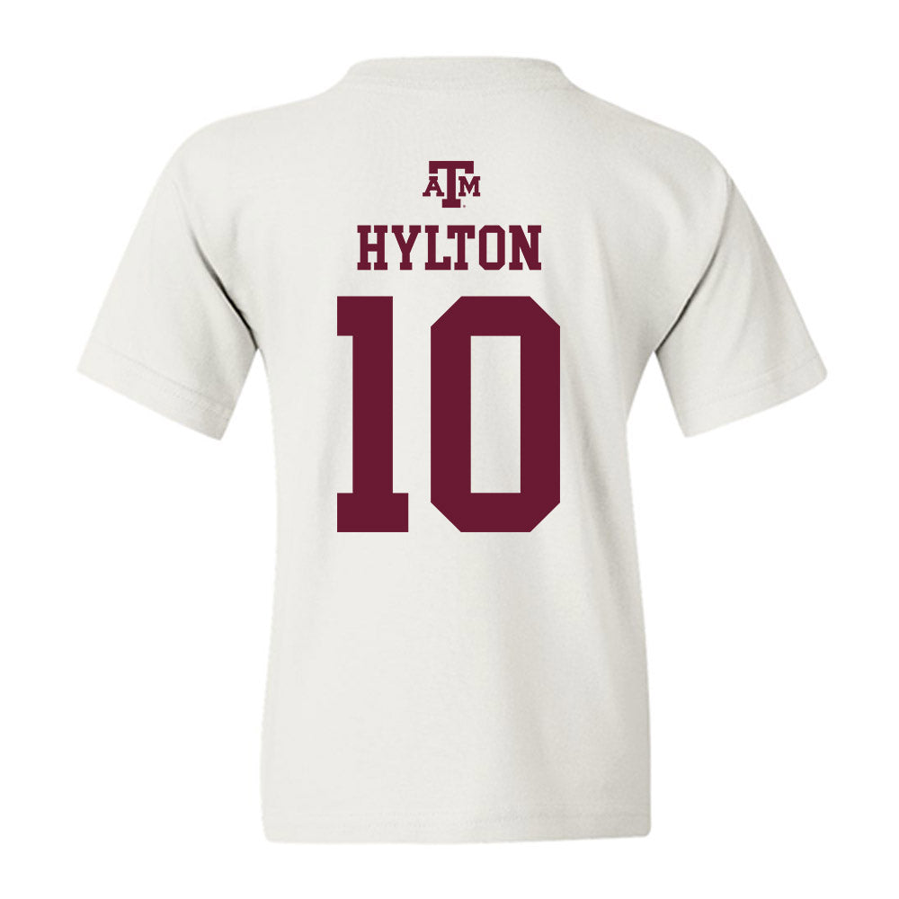 Texas A&M - NCAA Women's Basketball : Lemyah Hylton - White Out 2026 Youth T-Shirt-1