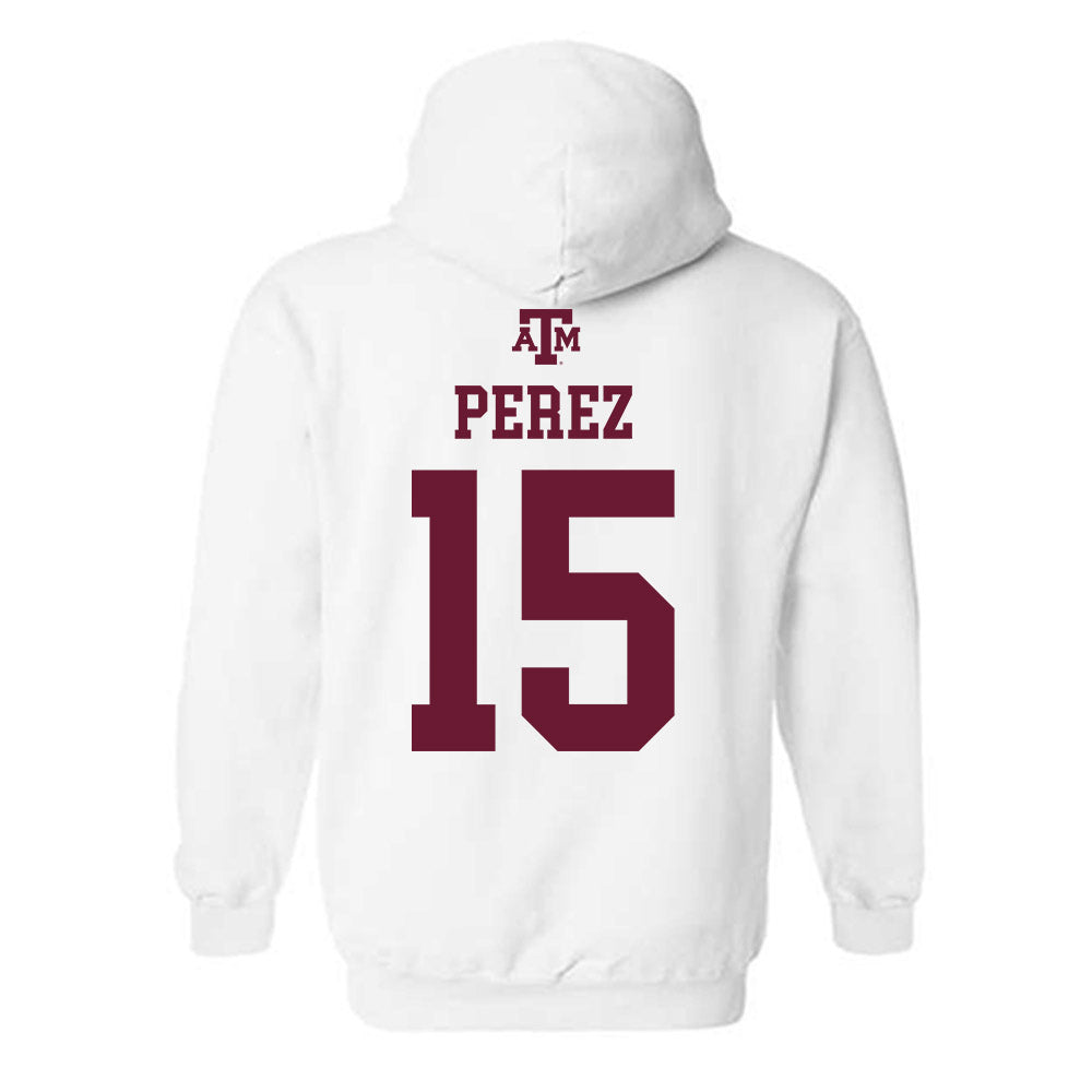 Texas A&M - NCAA Softball : Larisa Perez - White Out 2026 Hooded Sweatshirt-1