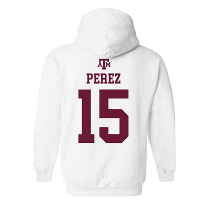 Texas A&M - NCAA Softball : Larisa Perez - White Out 2026 Hooded Sweatshirt-1