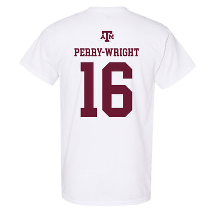 Texas A&M - NCAA Football : Bryce Perry-Wright - White Out 2026 T-Shirt-1