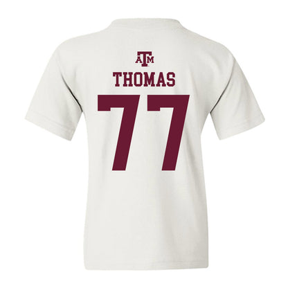 Texas A&M - NCAA Football : Tyler Thomas - White Out 2026 Youth T-Shirt-1