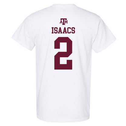Texas A&M - NCAA Men's Basketball : Pop Isaacs - White Out 2026 T-Shirt-1
