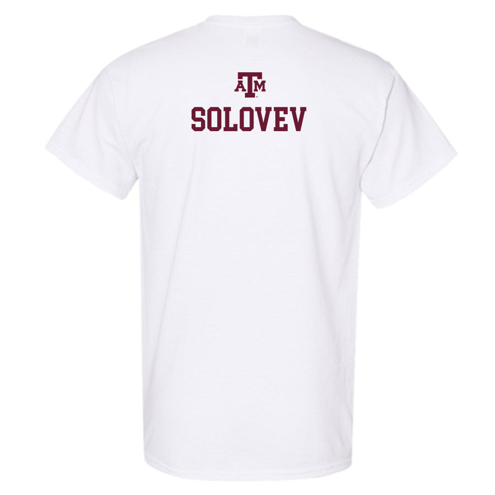 Texas A&M - NCAA Men's Track & Field : Sasha Solovev - White Out 2026 T-Shirt-1
