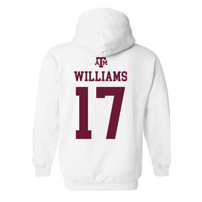Texas A&M - NCAA Football : Madden Williams - White Out 2026 Hooded Sweatshirt-1