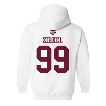 Texas A&M - NCAA Football : Jared Zirkel - White Out 2026 Hooded Sweatshirt-1