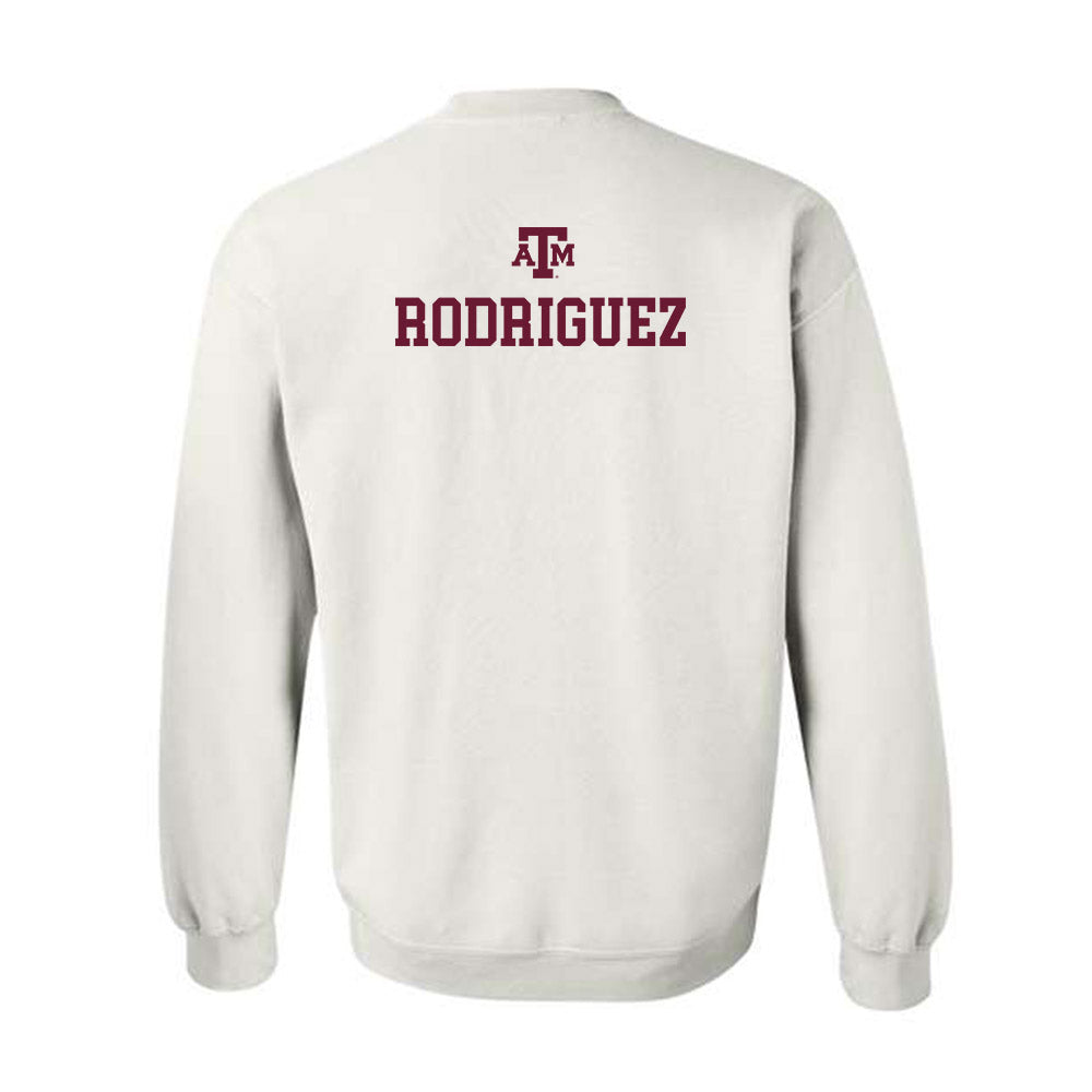 Texas A&M - NCAA Equestrian : Marianna Rodriguez - White Out 2026 Crewneck Sweatshirt-1