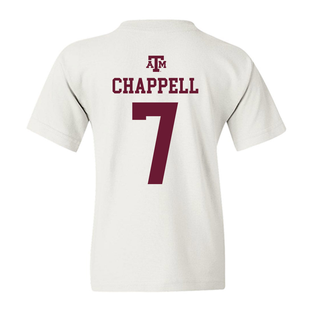 Texas A&M - NCAA Football : Tyreek Chappell - White Out 2026 Youth T-Shirt-1