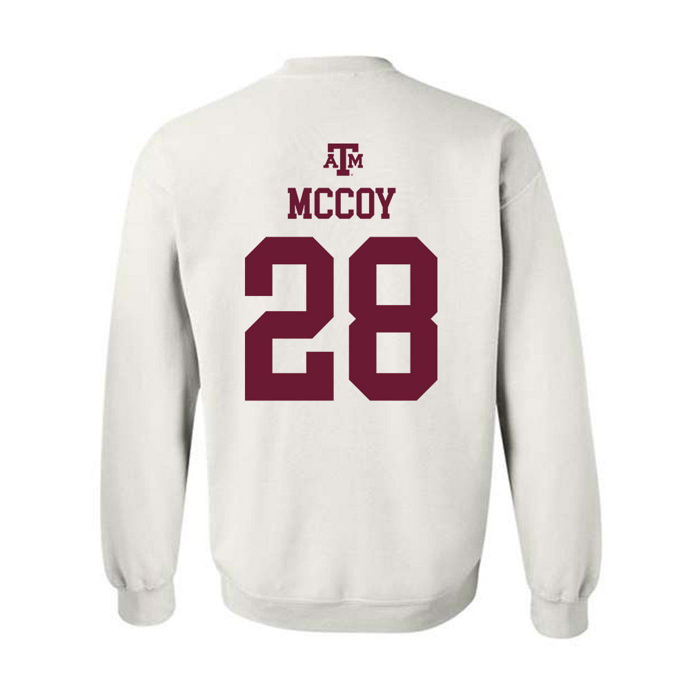 Texas A&M - NCAA Baseball : Caden McCoy - White Out 2026 Crewneck Sweatshirt-1