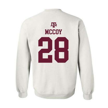Texas A&M - NCAA Baseball : Caden McCoy - White Out 2026 Crewneck Sweatshirt-1