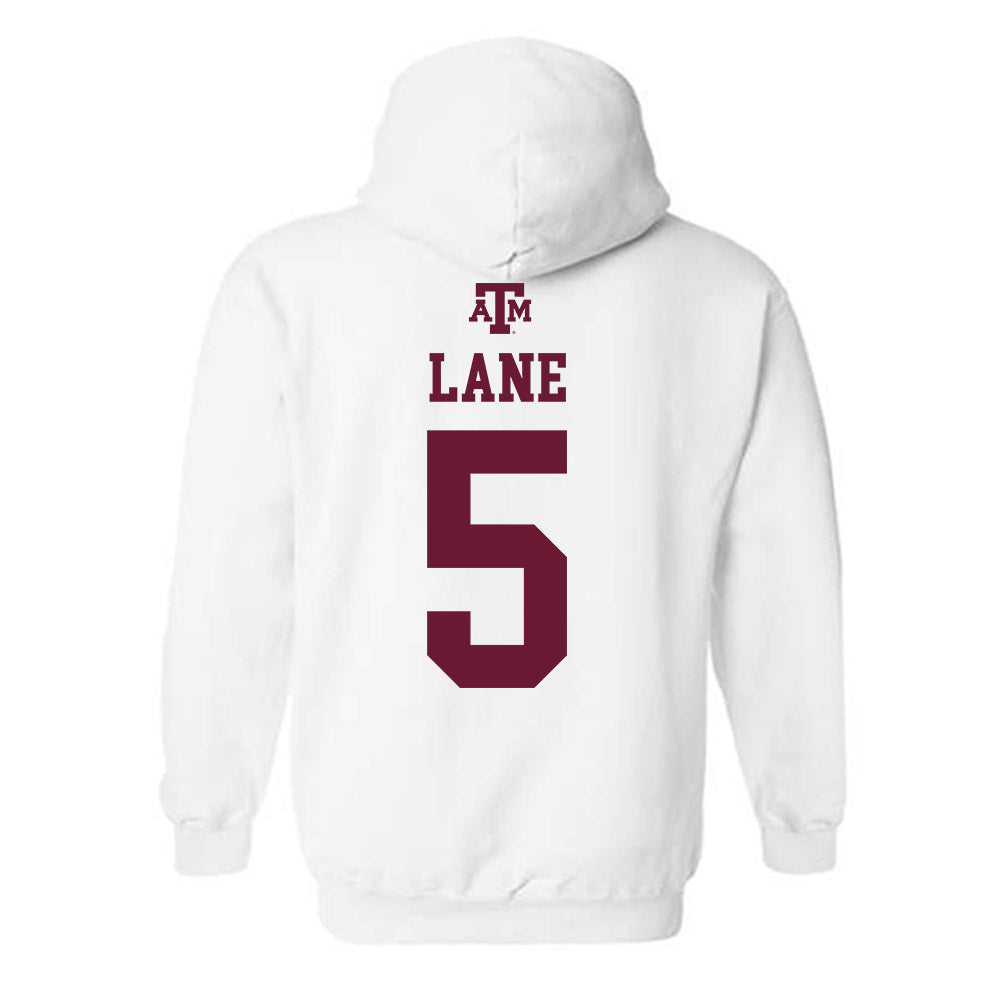 Texas A&M - NCAA Men's Basketball : Jacari Lane - White Out 2026 Hooded Sweatshirt-1