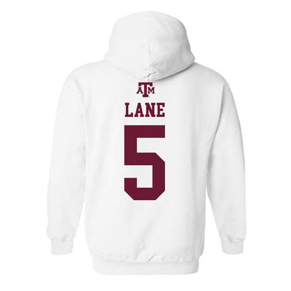 Texas A&M - NCAA Men's Basketball : Jacari Lane - White Out 2026 Hooded Sweatshirt-1