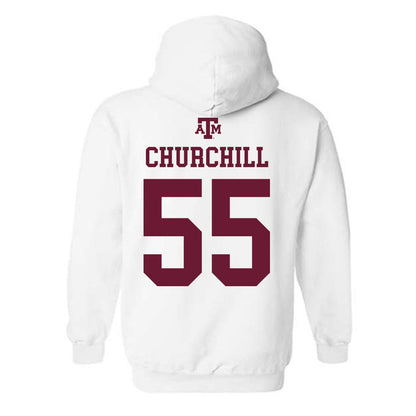 Texas A&M - NCAA Women's Soccer : Ireland Churchill - White Out 2026 Hooded Sweatshirt-1