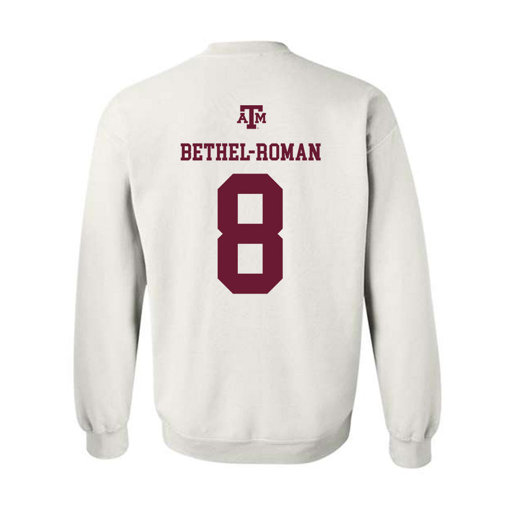 Texas A&M - NCAA Football : Ashton Bethel-Roman - White Out 2026 Crewneck Sweatshirt-1