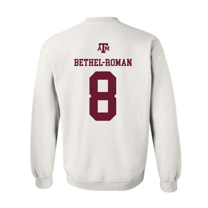 Texas A&M - NCAA Football : Ashton Bethel-Roman - White Out 2026 Crewneck Sweatshirt-1